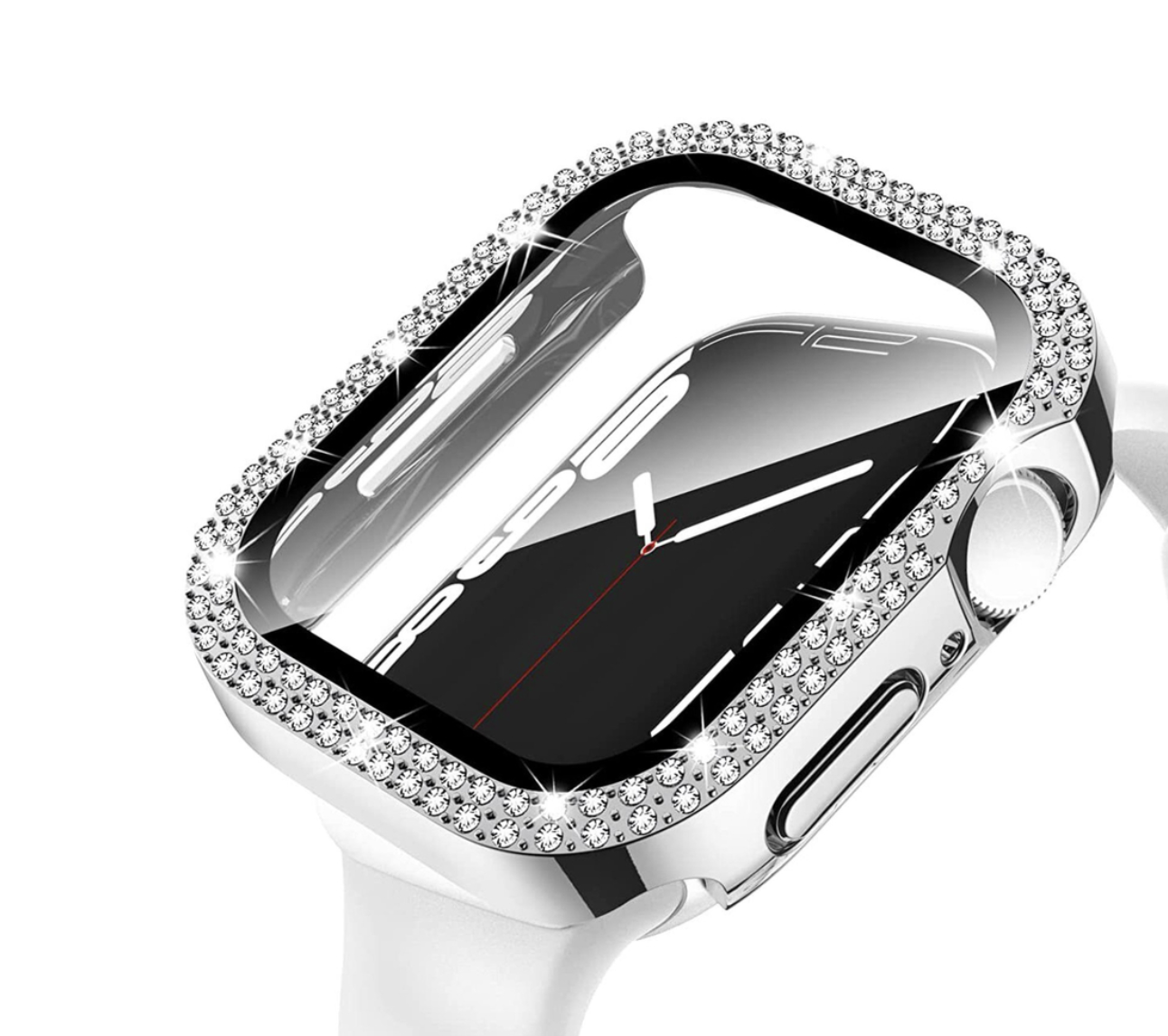 Etui z Cyrkoniami do Apple Watch Silver