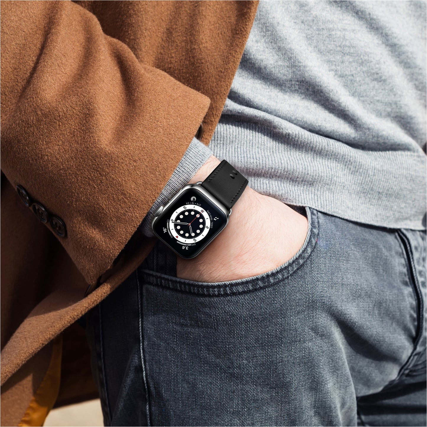 Bransoletka/Pasek do Apple Watch Charma Black/Silver