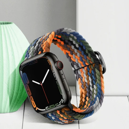 Bransoletka dla Apple Watch Nylon Pomarańczowy Kamuflaż