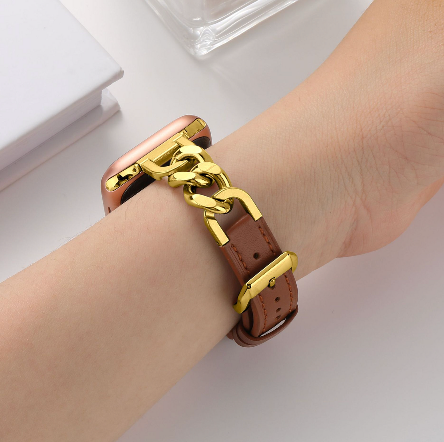 Bransoletka Fusion dla Apple Watch Brown/Gold