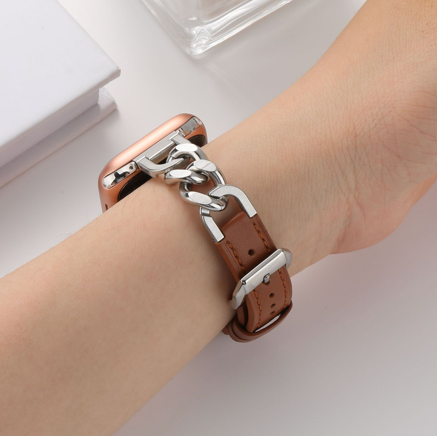 Bransoletka Fusion dla Apple Watch Brown/Silver