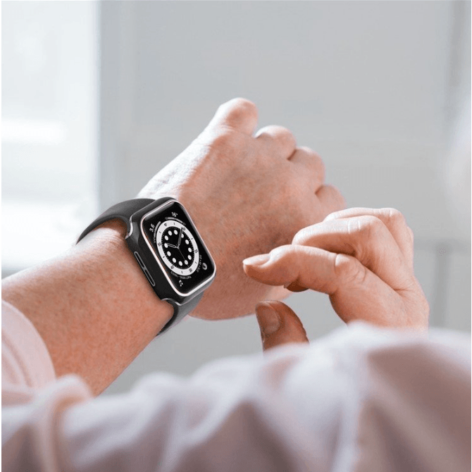 Case + Szkło Hartowane do Apple Watch Czarny / Srebrny - Foxyband