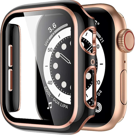 Case + Szkło Hartowane do Apple Watch Czarne / Złote - Foxyband