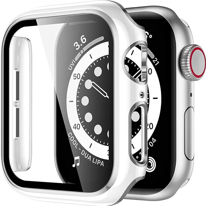 Case + Szkło Hartowane do Apple Watch Białe / Srebrne - Foxyband