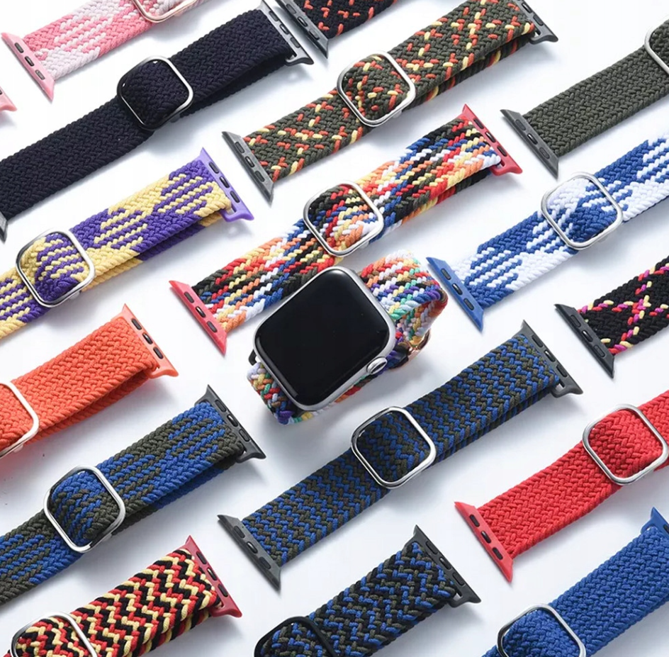 Pasek dla Apple Watch Nylon Czarno-Zielony