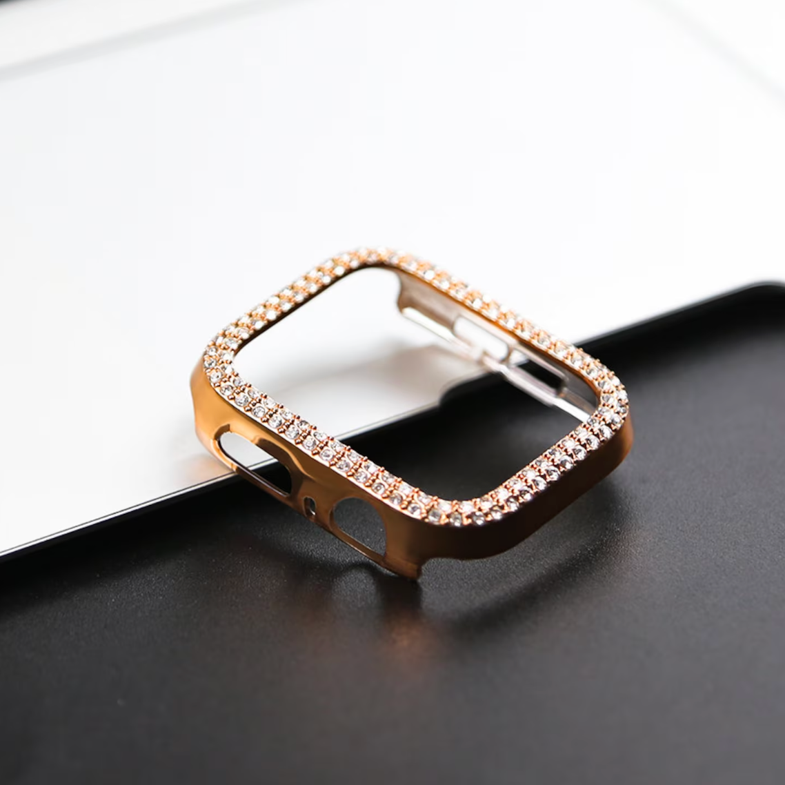 Etui z Cyrkoniami do Apple Watch Rose Gold