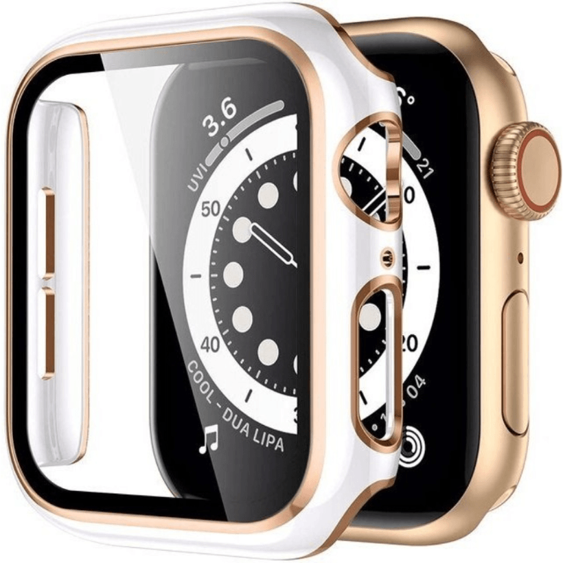 Case + Szkło Hartowane do Apple Watch Białe / Złote - Foxyband
