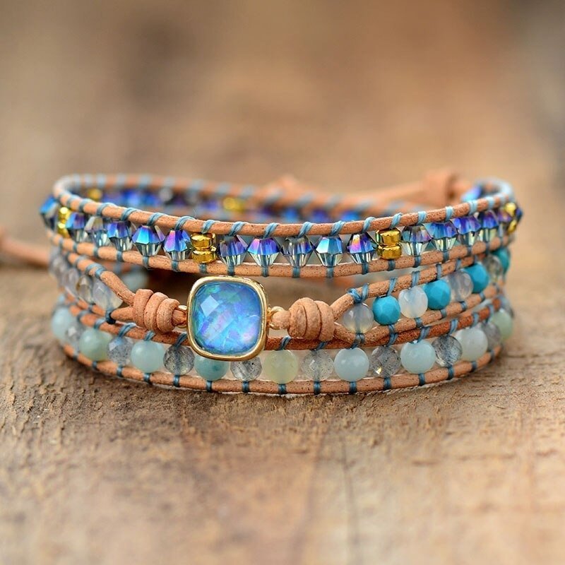 Bransoletka Wrap Opal Naturalny